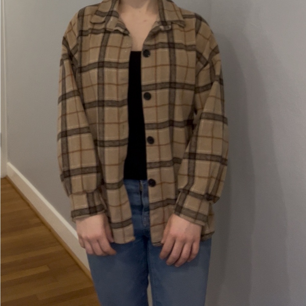 Plaid Tan Jacket for Women